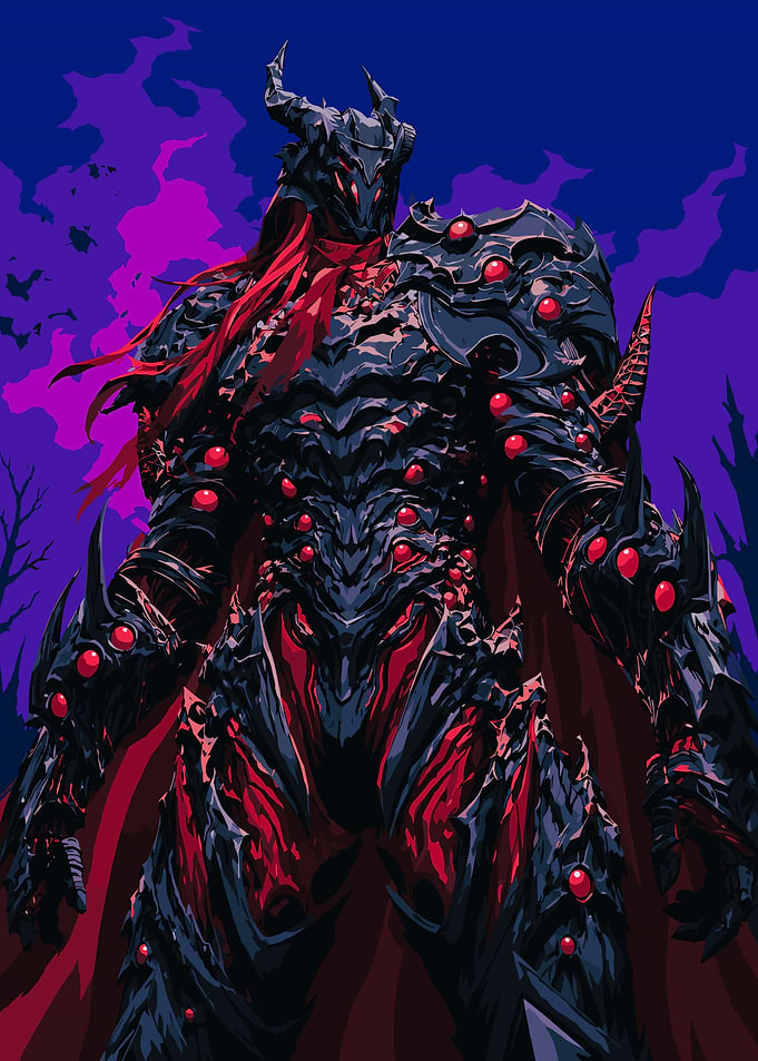 Dark Fantasy Armored Demon Warrior