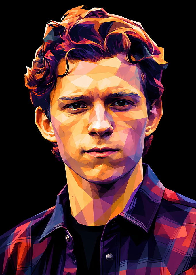Tom Holland Low Poly Portrait