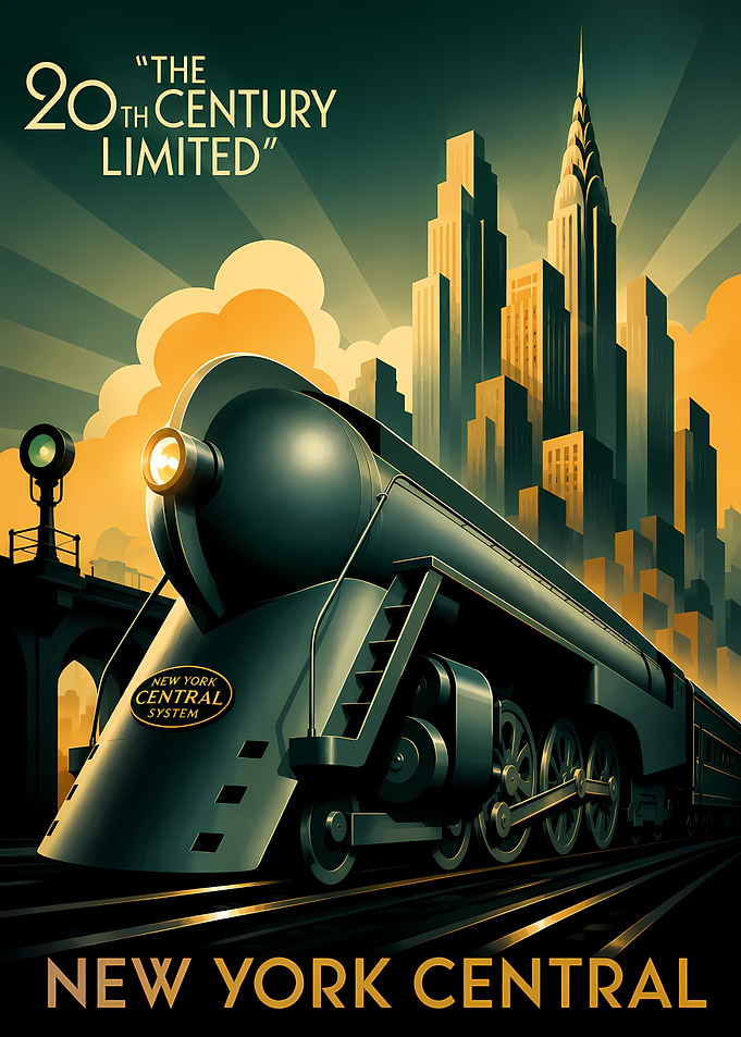 The 20th Century Limited Train Poster
