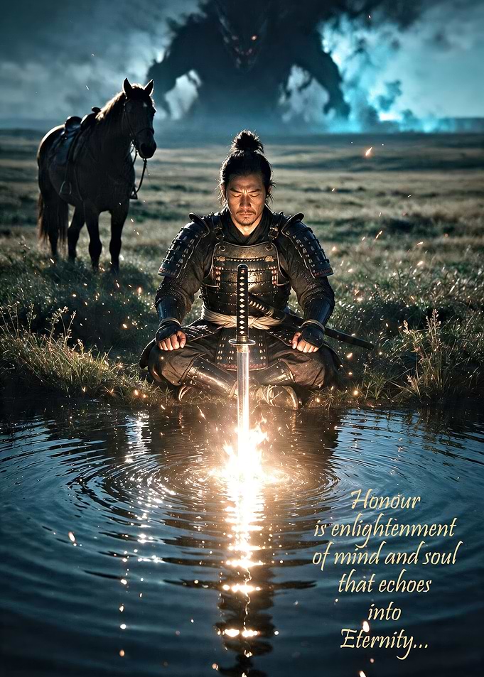 Samurai Meditating to face Evil