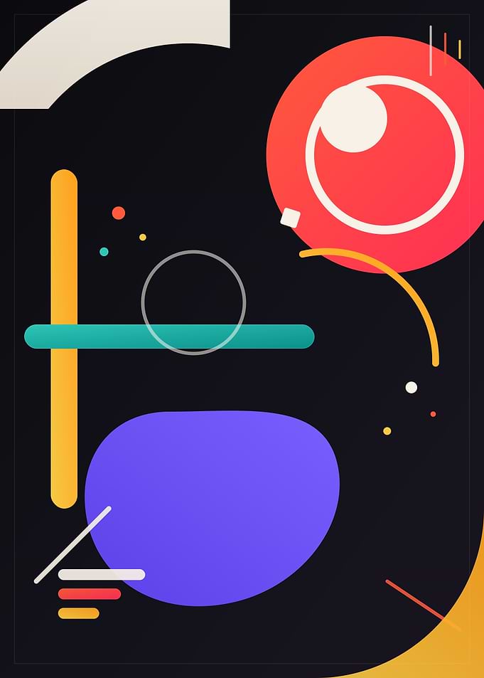 Abstract Geometric Composition with Bold Shapes