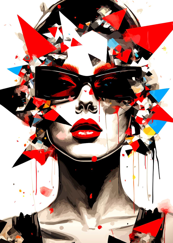 Abstract Geometric Fashion Portrait