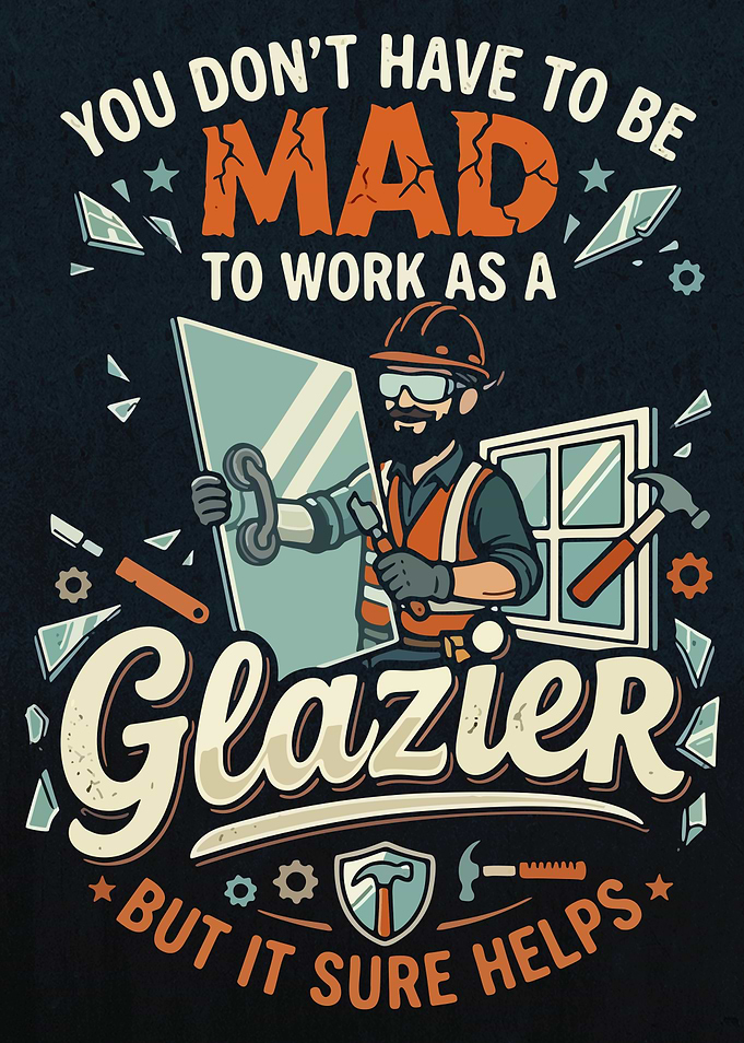 Funny Glazier Professional Humor Poster