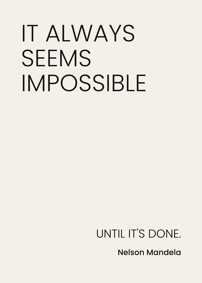 Nelson Mandela Inspirational Quote Poster