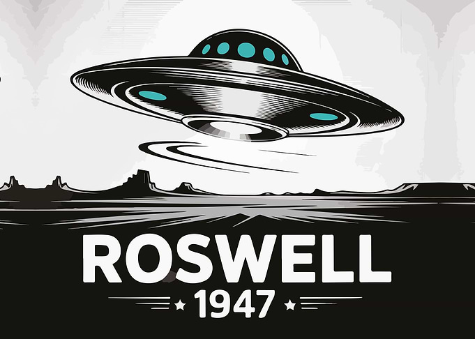 Roswell 1947 UFO Vintage Poster