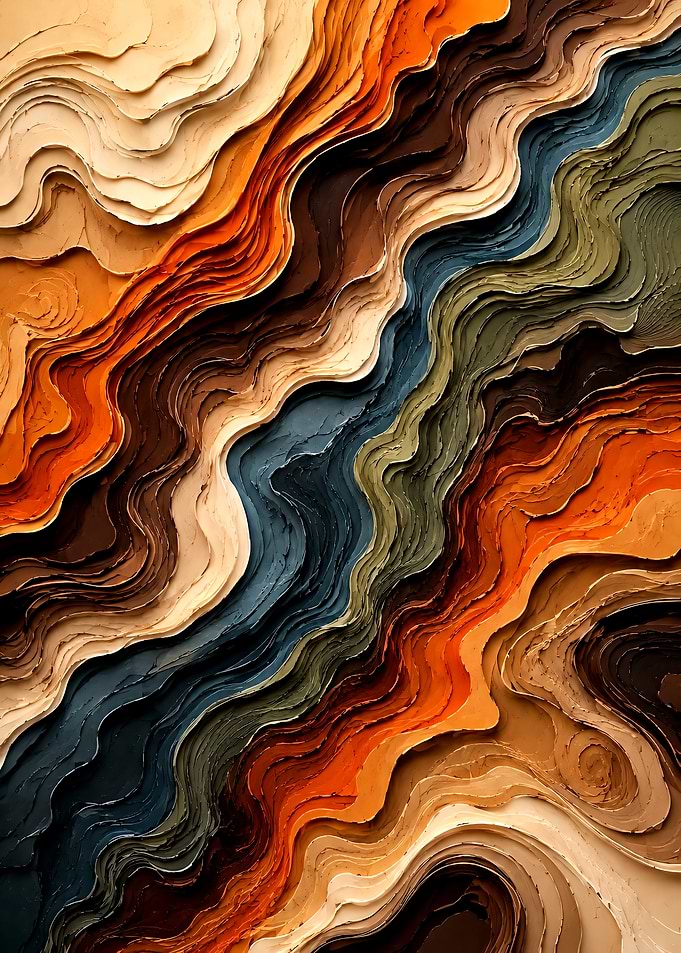 Abstract Wavy Textured Earth Tones