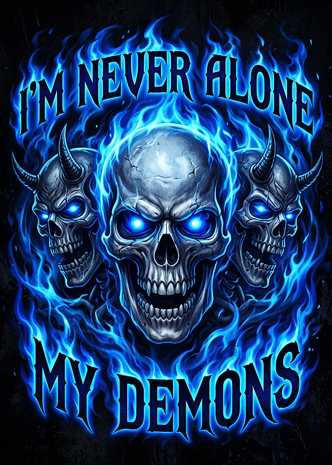 I'm Never Alone My Demons Skull