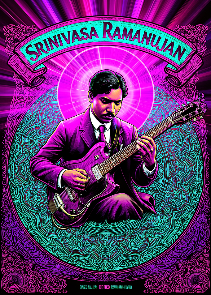 Srinivasa Ramanujan Playing Electric Guitar