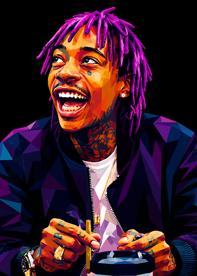 Wiz Khalifa Low Poly Portrait