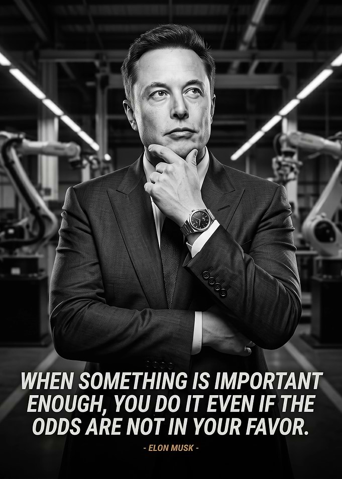 Elon Musk Inspirational Quote Poster
