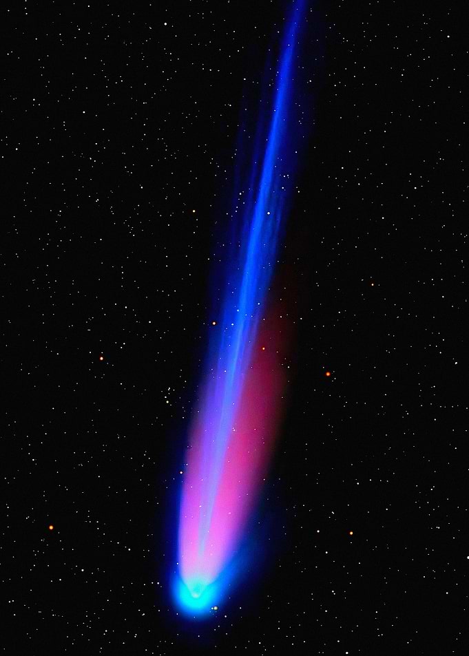 Vibrant Comet Streaking Through Space