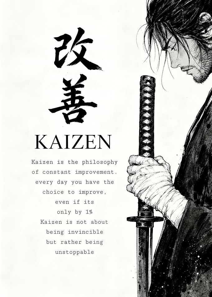 Kaizen Samurai Philosophy Poster