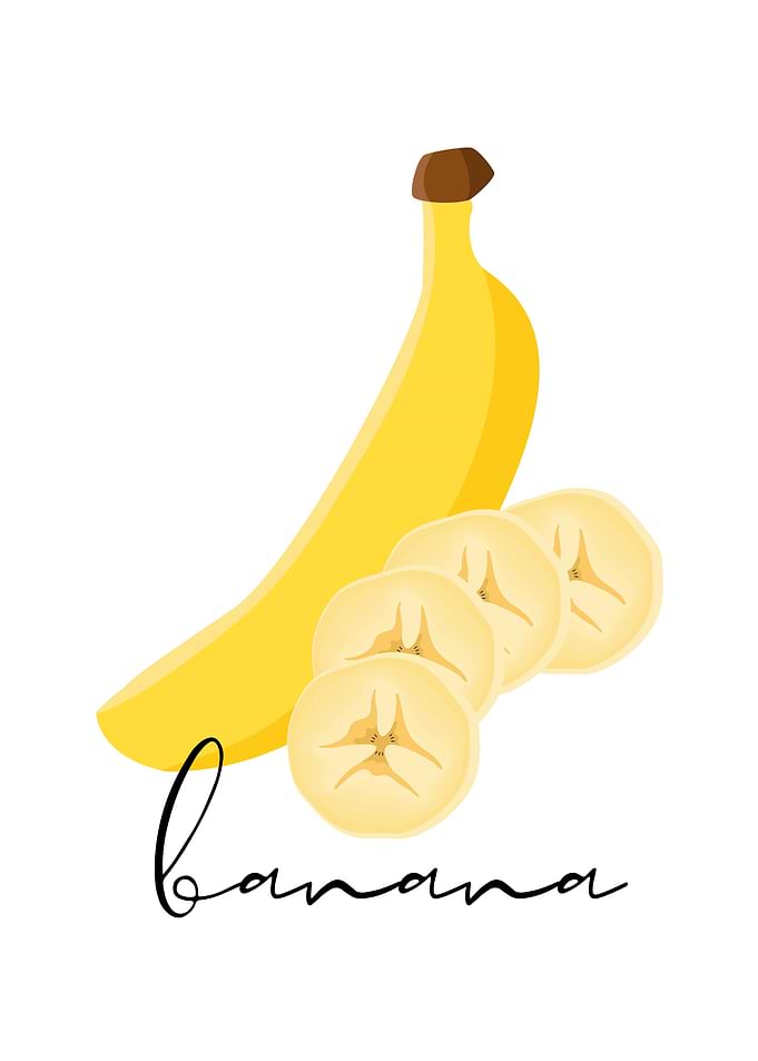 Minimalist Banana Illustration with Text