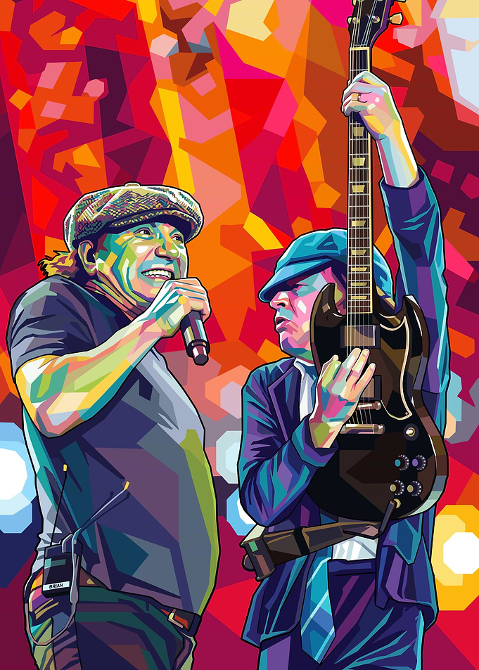 AC/DC Pop Art Concert Illustration