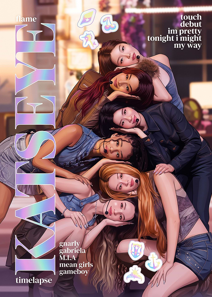KATSEYE Group Digital Illustration