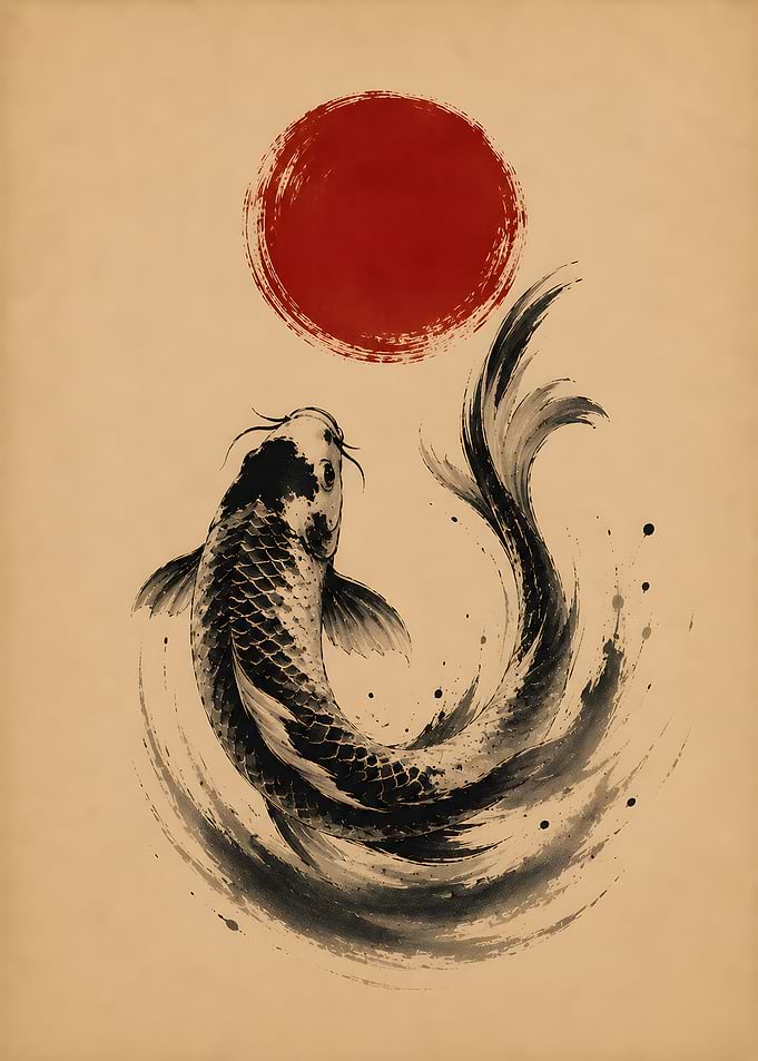 Swirling Koi Fish Circle
