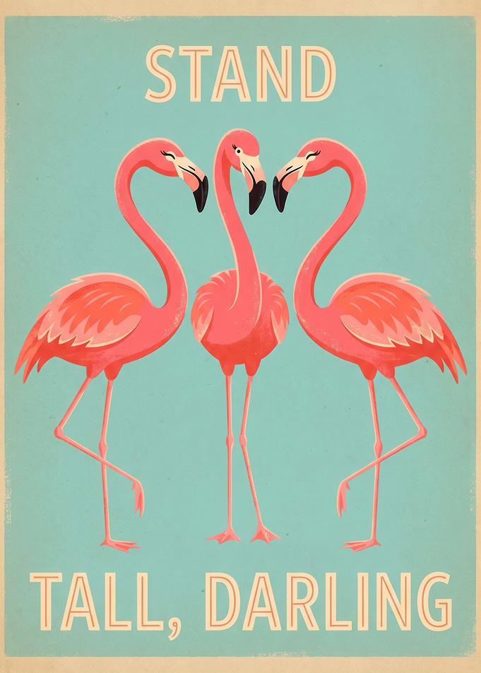 Stand Tall Darling Flamingo Poster