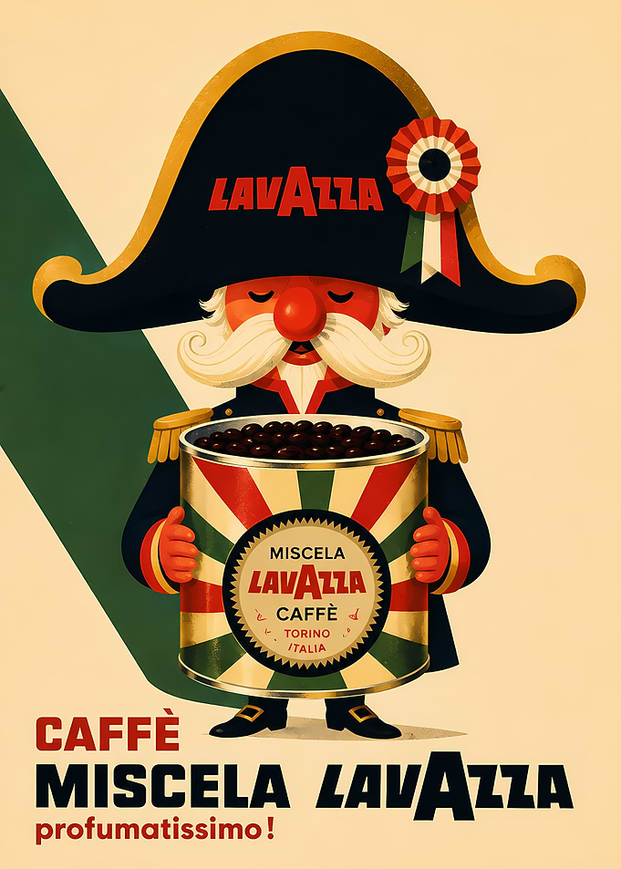 Vintage Lavazza Coffee Advertising Poster