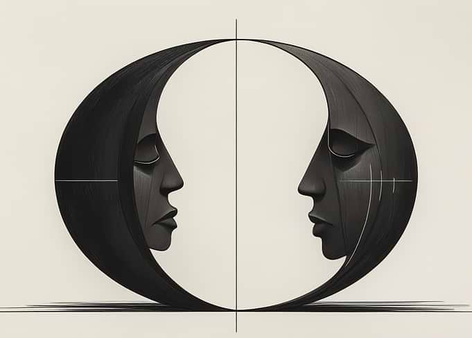 Symmetrical Duality Face Silhouette Art