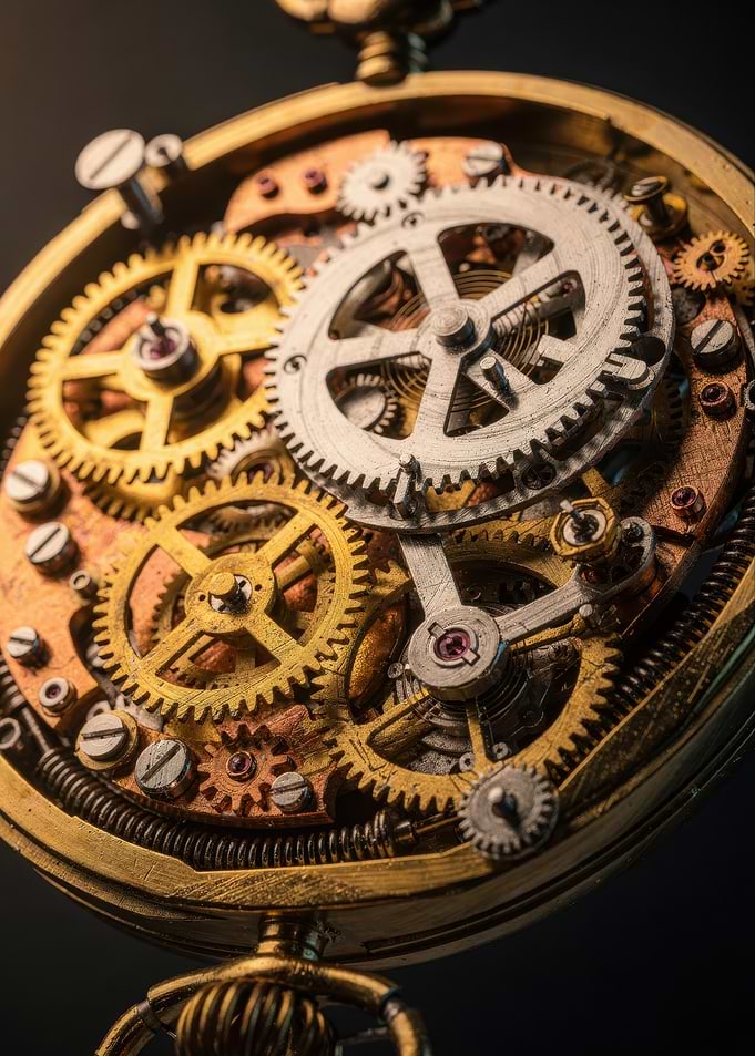 Intricate Vintage Pocket Watch Mechanism