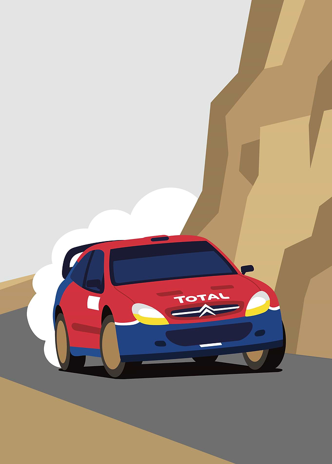 Rally Car Drifting Illustration