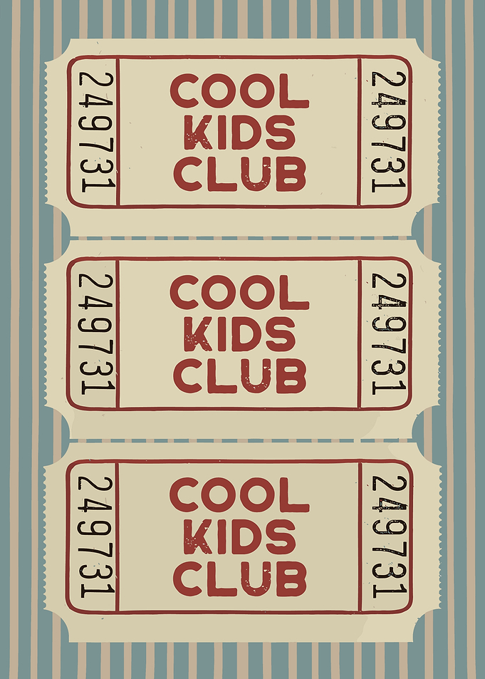 Cool Kids Club Vintage Ticket Wall Art