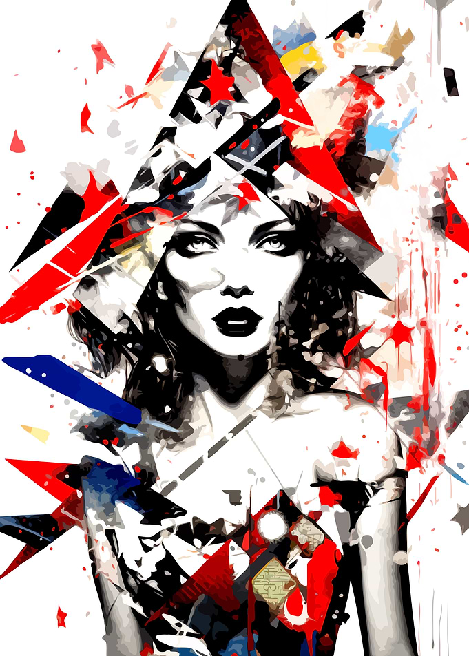 Abstract Geometric Portrait of a Woman