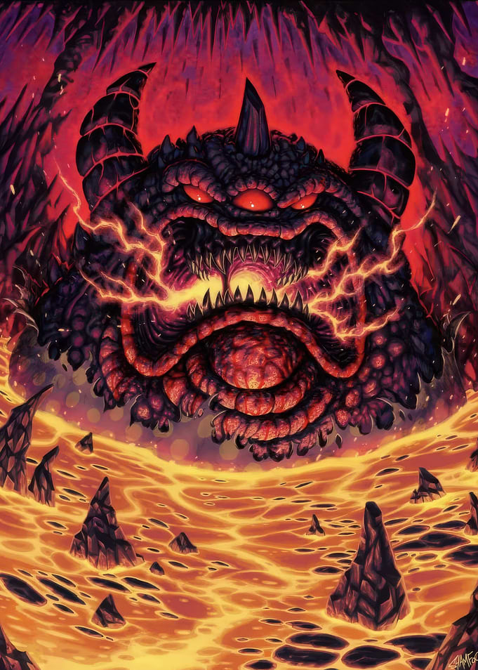 Demon Lord in Volcanic Hellscape
