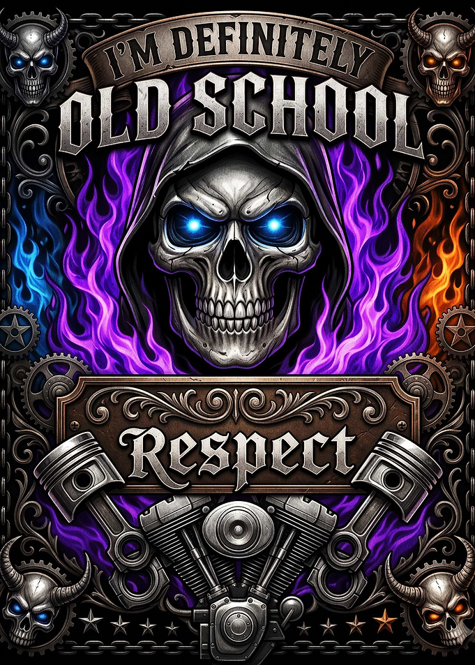 Old School Respect Skull Poster
