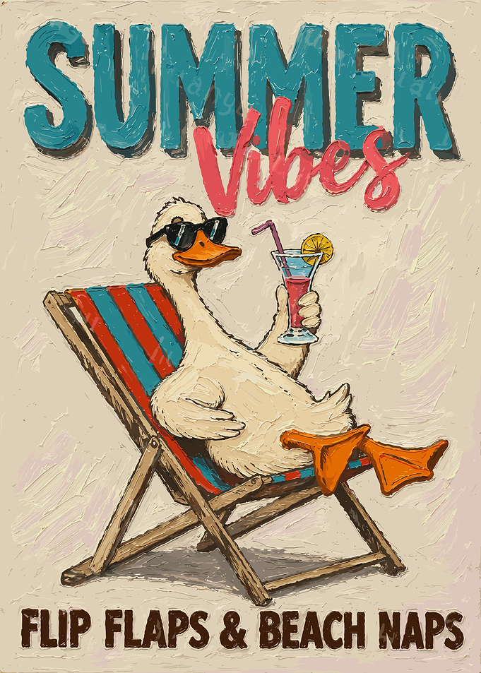 Summer Vibes Duck Beach Poster