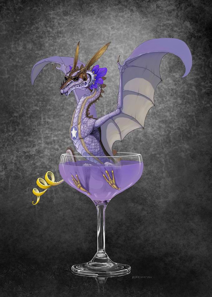 Aviation Dragon in a Cocktail Glass