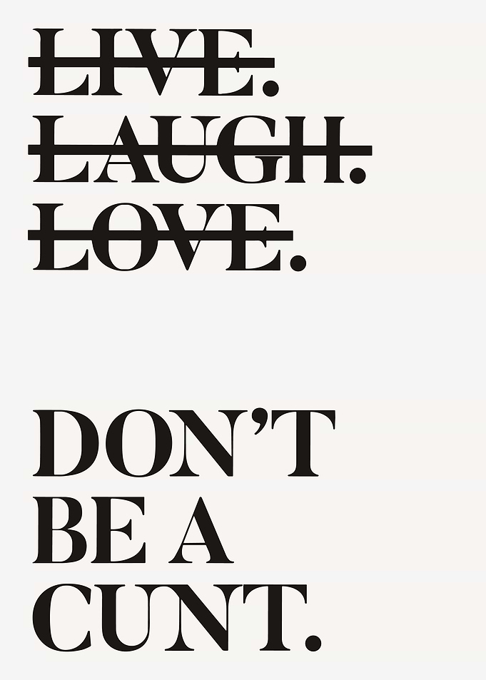 Funny Minimalist Typography Wall Art