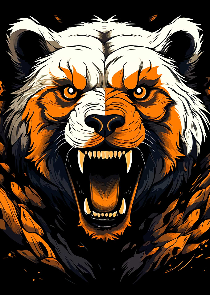 Fierce Aggressive Bear Portrait