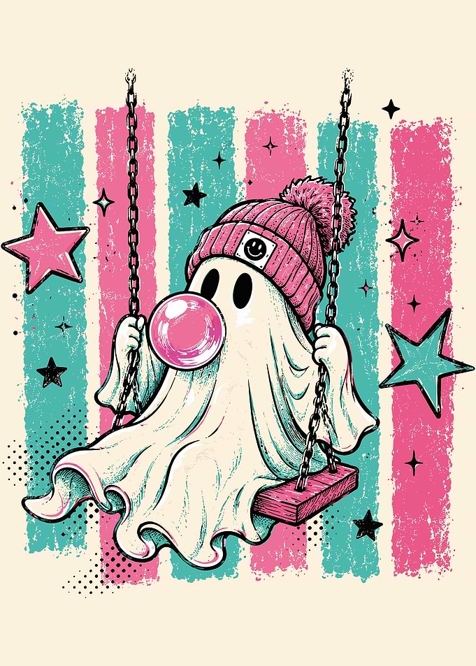 Ghost Swing Bubblegum Retro Wall Art