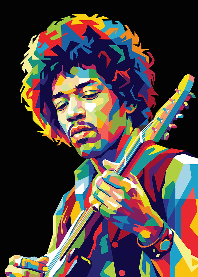 Jimi Hendrix WPAP Pop Art Portrait