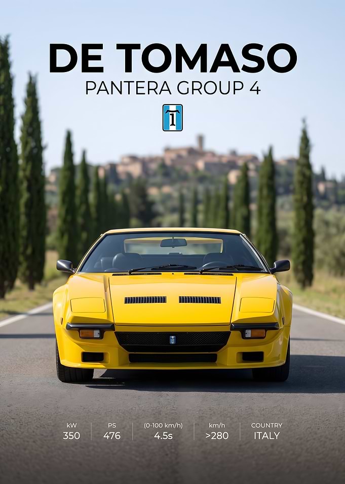 De Tomaso Pantera Group 4 Poster