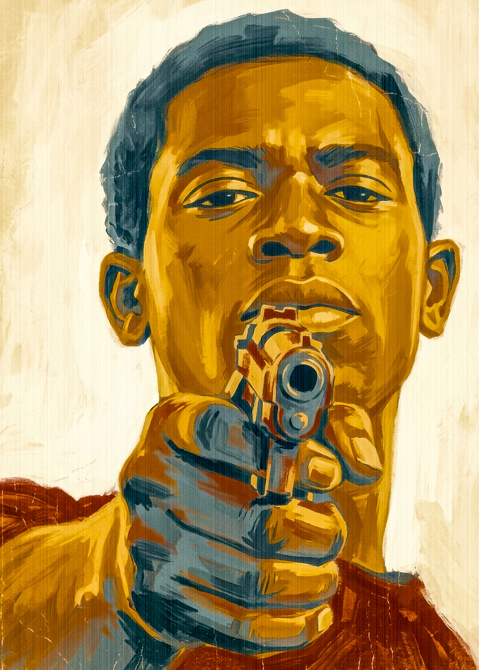 Man Pointing Handgun Portrait