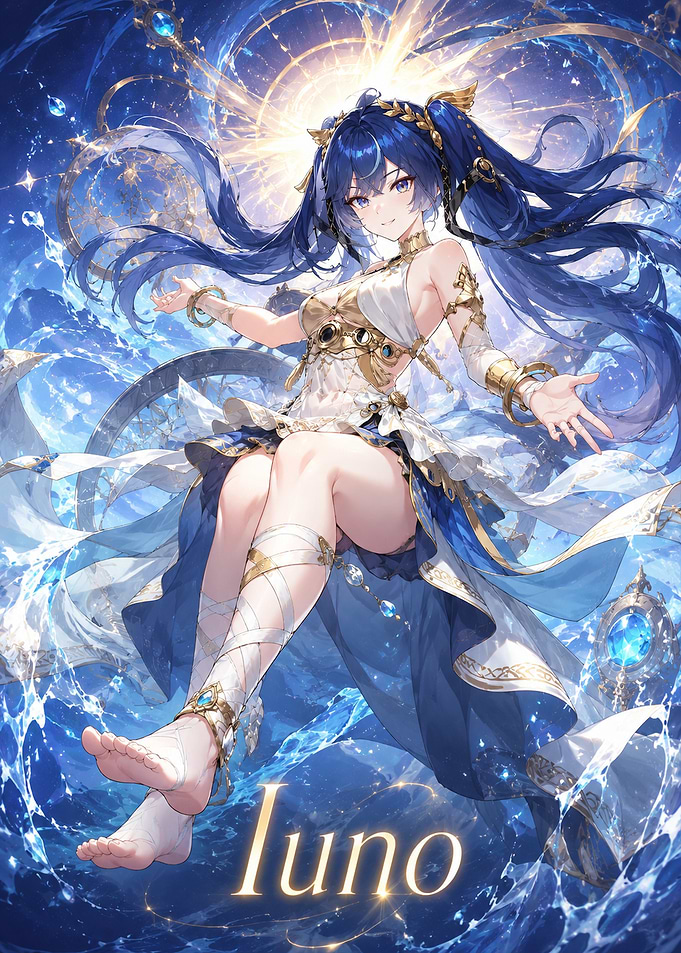 Anime girl Iuno Goddess of Water and Stars