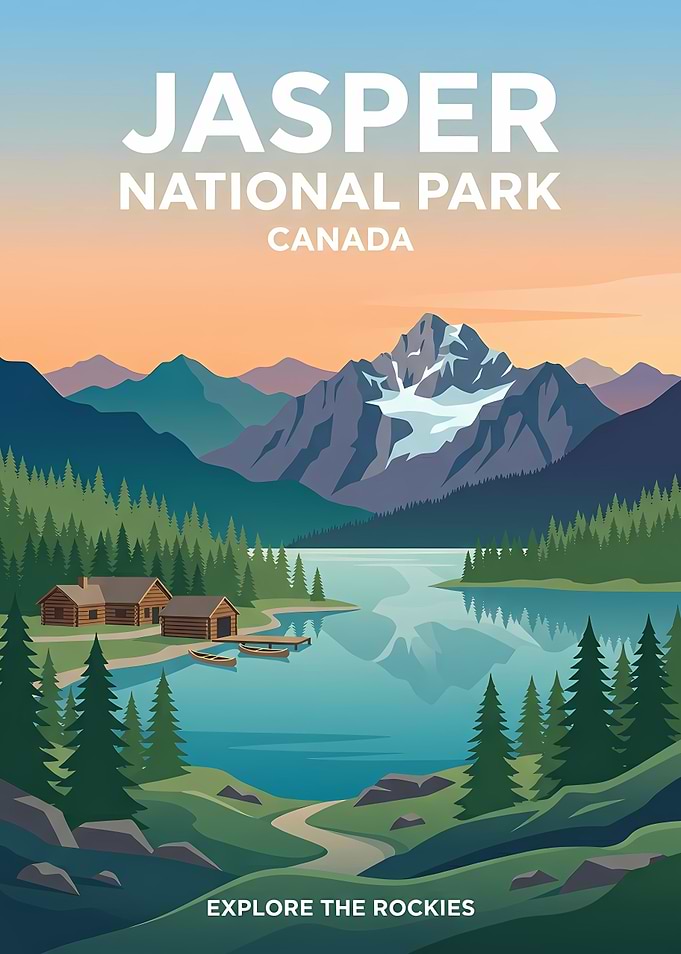 Jasper National Park Travel Poster