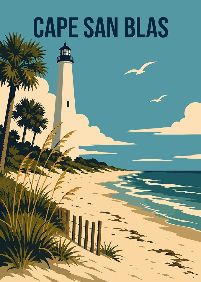 Cape San Blas Travel Poster