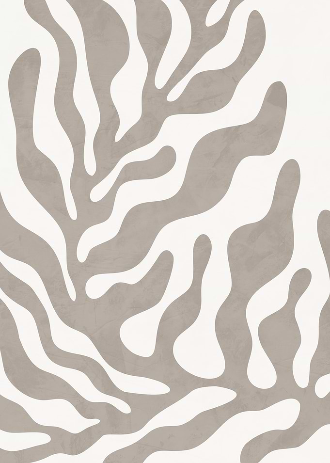 Minimalist Abstract Beige Organic Shapes