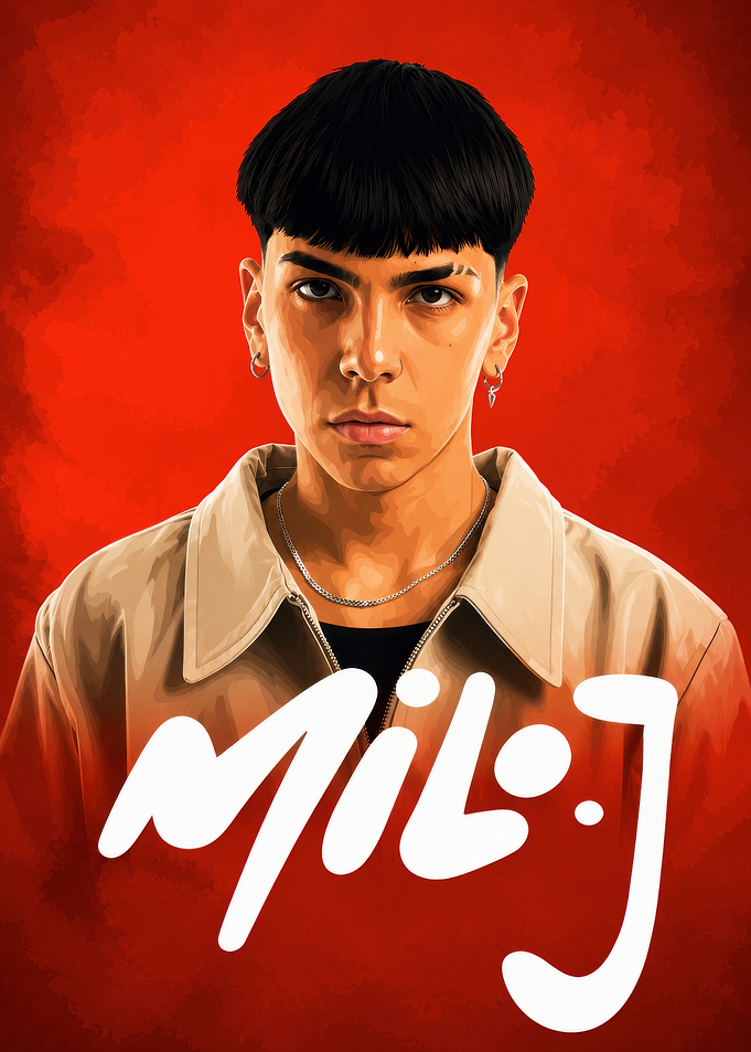 Portrait of Miloj with Red Background