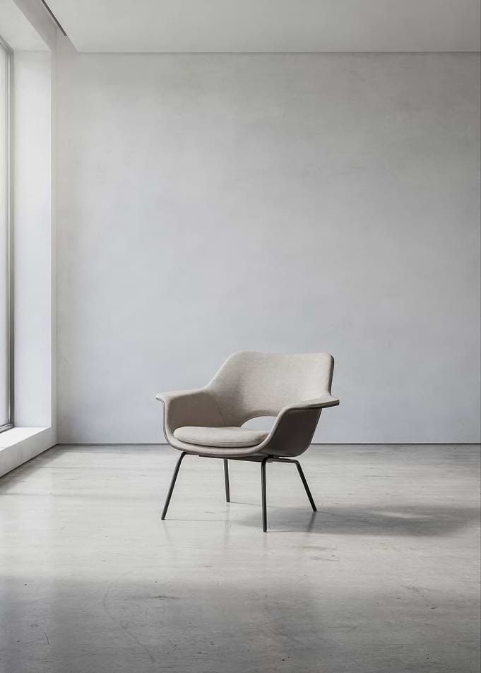 Minimalist beige lounge chair