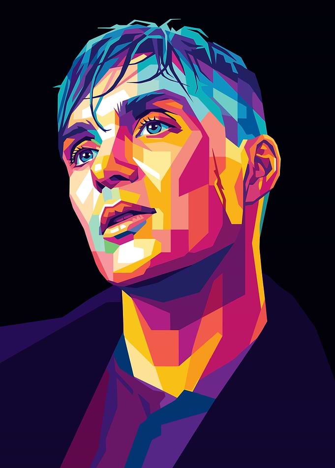 WPAP Pop Art Portrait of Cillian Murphy