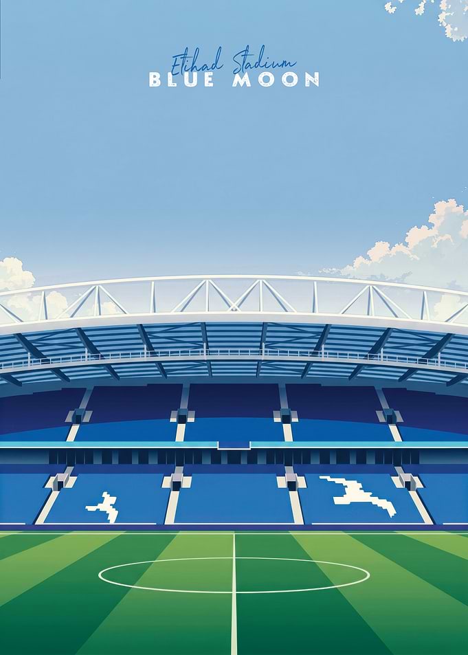 Etihad Stadium Blue Moon Poster