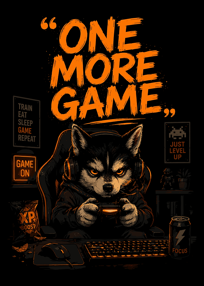 Gaming Husky One More Game Wall Art