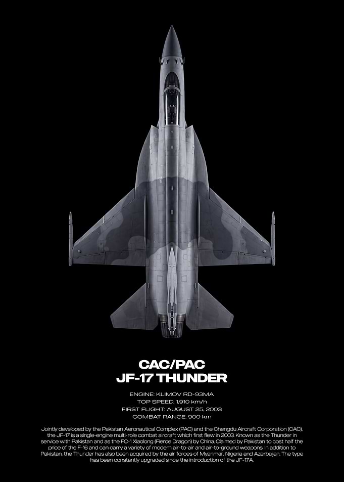 CAC/PAC JF-17 Thunder Fighter Jet Poster