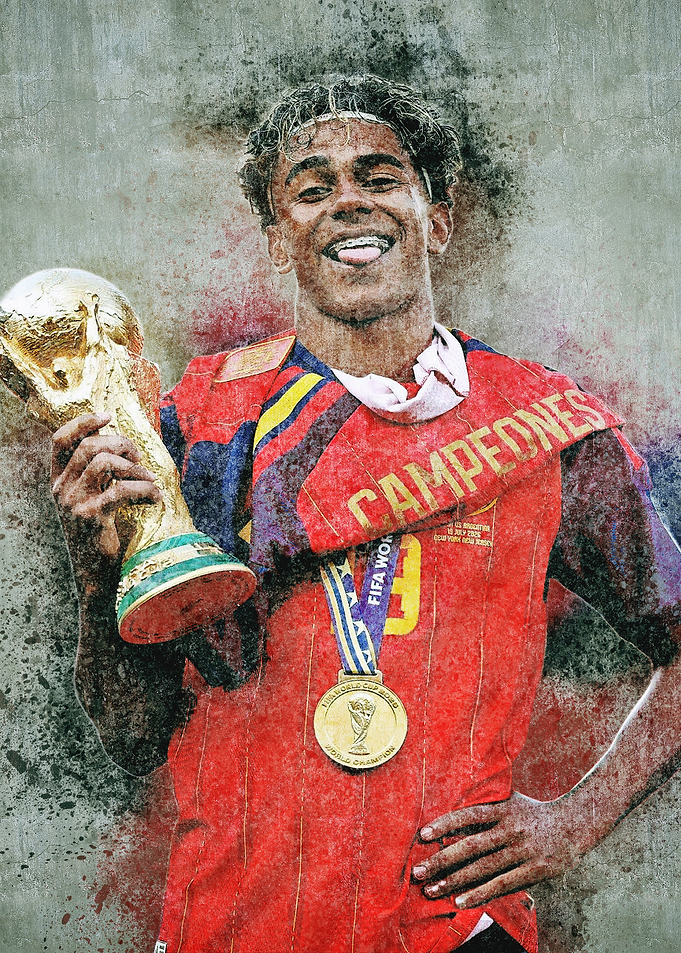 Lamine Yamal World Cup Champion Portrait
