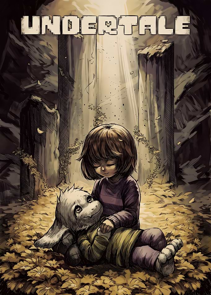 Undertale Frisk and Asriel Fan Art