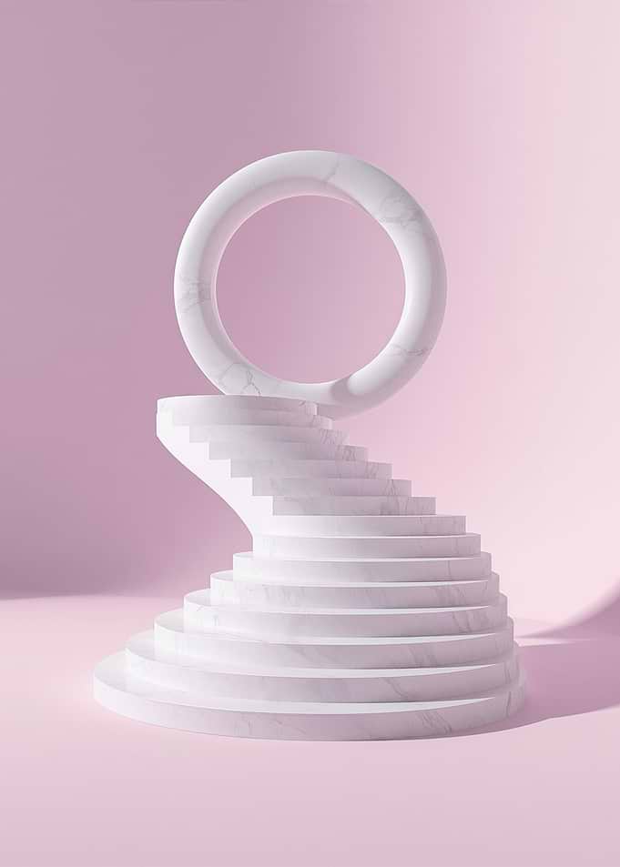 Marble Spiral Staircase Display Stand